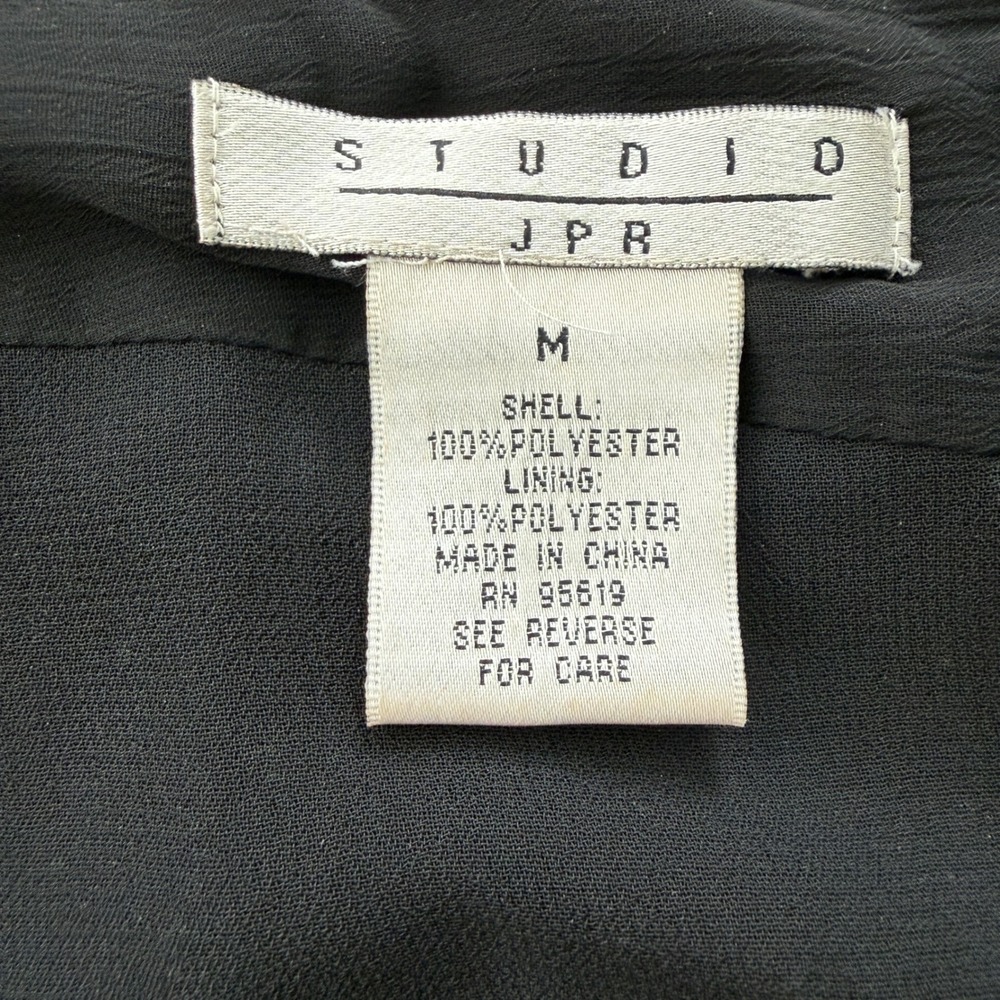 Studio JPR Pleated Polka Dot Mesh Skirt Y2K Flowy Midi Medium Black - Picture 5 of 8
